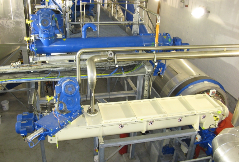 The processing of sewage sludge